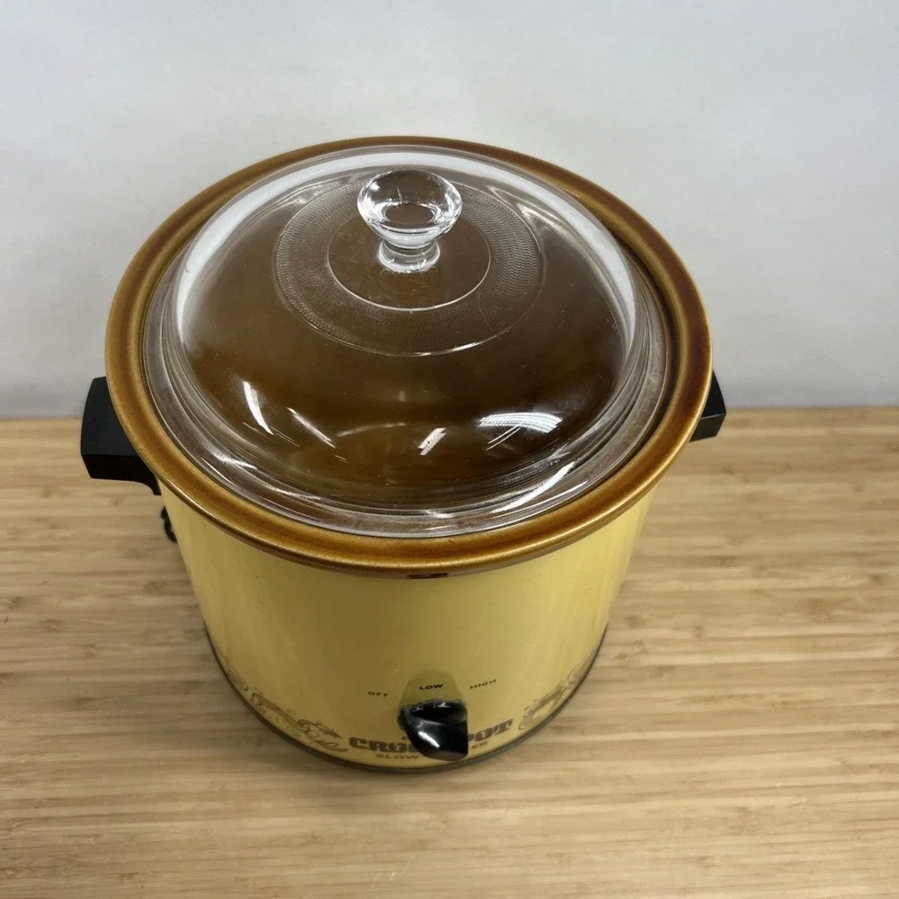 Rival Crock Pot Slow Cooker 3.5 qt Harvest Gold WITH LID 3100/2 TESTED WORKING